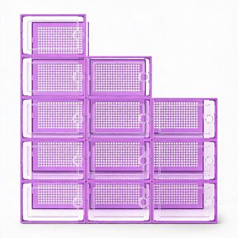 ABS Stackable Shoe Box 12-Pack Ventilated Dustproof