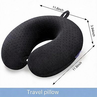 Velvet Memory Foam Travel Neck Pillow U-Shape Portable