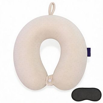 Velvet Memory Foam Travel Neck Pillow U-Shape Portable