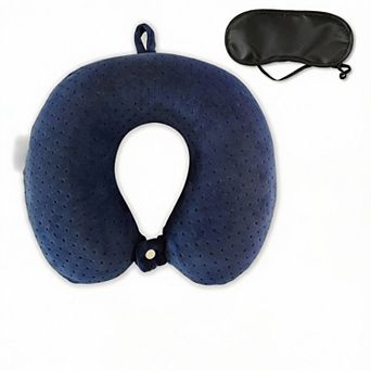 Velvet Memory Foam Travel Neck Pillow U-Shape Portable