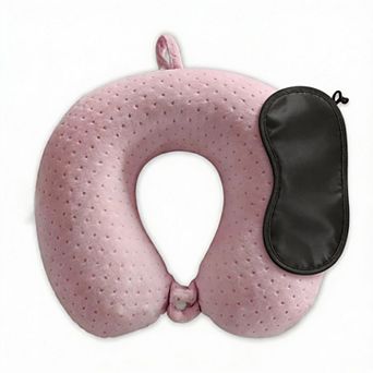 Velvet Memory Foam Travel Neck Pillow U-Shape Portable