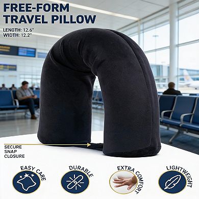 Free Form Travel Pillow One Size Adjustable Memory Foam