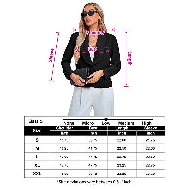 Women's Blazer Business Casual Lapel Collar Long Sleeve Open Front Work Office Suit Jacket Blazer
