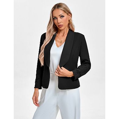 Women's Blazer Business Casual Lapel Collar Long Sleeve Open Front Work Office Suit Jacket Blazer