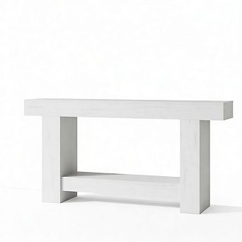 Wooden Farmhouse Console Table for Entryway Large 2 tier Sofa Table with Storage for Living Room