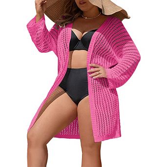 Womens Plus Size Crochet Cardigans