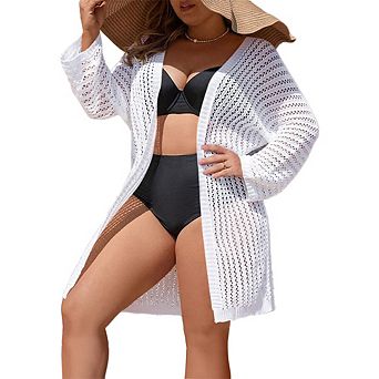 Womens Plus Size Crochet Cardigans