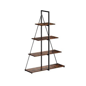 Bookshelf 4 tier Ladder Bookcase, Industrial Display Shelf, Metal Frame Bookshelves, Home Office