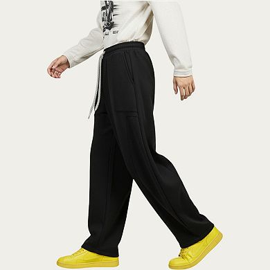 Men's Wide Leg Drawstring Pants with Relaxed Fit and Soft Structured Fabric