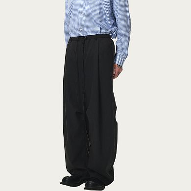 Men's Relaxed Fit Drawstring Pants with Elastic Waist and Straight Leg