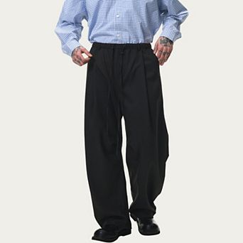 Men's Relaxed Fit Drawstring Pants with Elastic Waist and Straight Leg