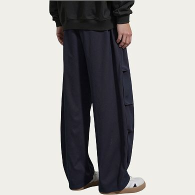 Men's Wide Leg Drawstring Pants with Relaxed Fit and Clean Seam Detailing