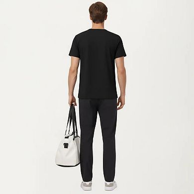 Men's Short Sleeve Performance T-Shirt with Chest Pocket and Lightweight Stretch Fabric