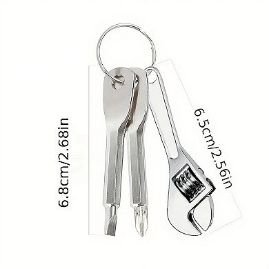 Mini Keychain Tool Set with Adjustable Wrench Screwdriver and Compact Multi Tool Design