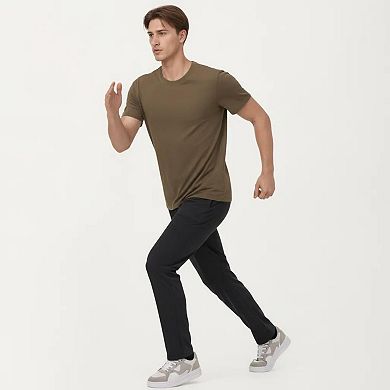 Men's Short Sleeve Performance Crewneck T-Shirt with Lightweight Stretch Fabric and Athletic Fit
