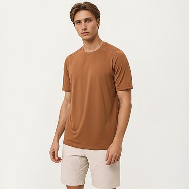 Men's Short Sleeve Crew Neck Performance T Shirt with Lightweight Stretch Fabric