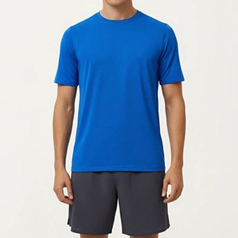 Men's Short Sleeve Crew Neck Performance T Shirt with Lightweight Stretch Fabric