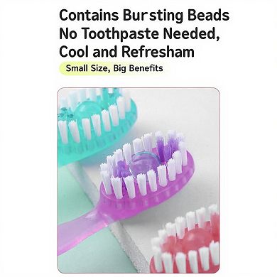 Travel Toothbrush with Flosser Handle 2-in-1 Oral Care Tool Set 1 Box 12 Pieces