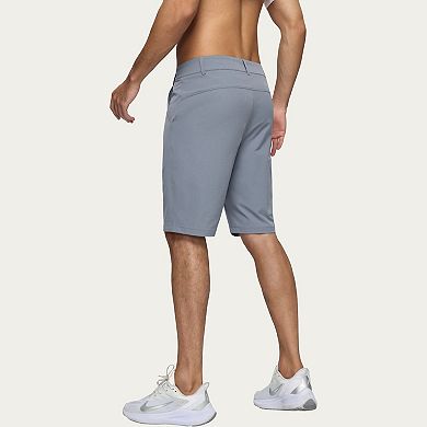 Men's Performance Stretch Shorts with Button Waist Closure and Tailored Athletic Fit