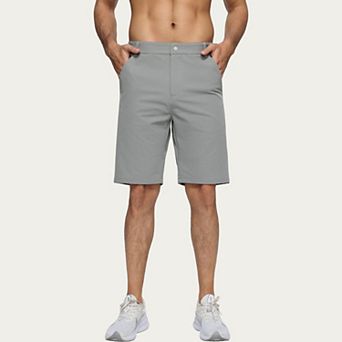 Men's Performance Stretch Shorts with Button Waist Closure and Tailored Athletic Fit