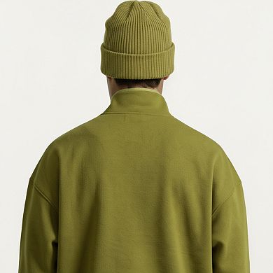 Men's Half Zip Pullover with Stand Collar and Relaxed Fit