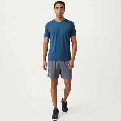 Men's Short Sleeve Crew Neck Performance Tee with Lightweight Stretch Knit Fabric