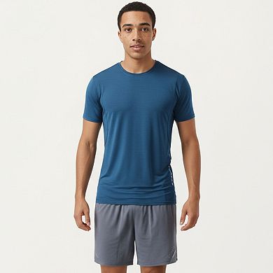 Men's Short Sleeve Crew Neck Performance Tee with Lightweight Stretch Knit Fabric