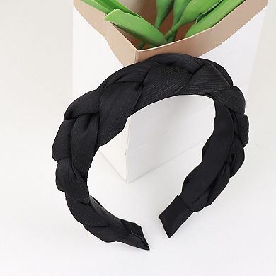 Braided Fabric Headband 2 Pack Wide Comfort Fit Soft Woven Hair Accessories