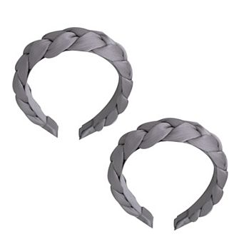 Braided Fabric Headband 2 Pack Wide Comfort Fit Soft Woven Hair Accessories