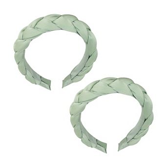 Braided Fabric Headband 2 Pack Wide Comfort Fit Soft Woven Hair Accessories