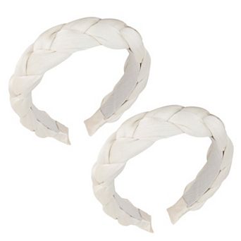 Braided Fabric Headband 2 Pack Wide Comfort Fit Soft Woven Hair Accessories