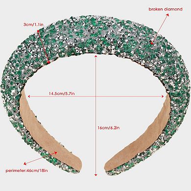 Womens Rhinestone Padded Headbands Two Pack Wide Sparkle Hair Accessories