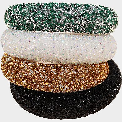Womens Rhinestone Padded Headbands Two Pack Wide Sparkle Hair Accessories
