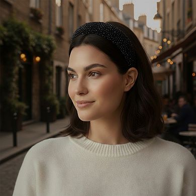 Womens Rhinestone Padded Headbands Two Pack Wide Sparkle Hair Accessories