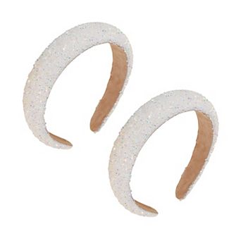 Womens Rhinestone Padded Headbands Two Pack Wide Sparkle Hair Accessories