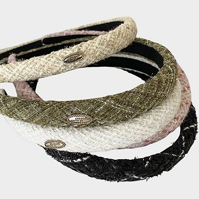 Womens Tweed Fabric Padded Headbands Two Pack Soft Hair Accessories