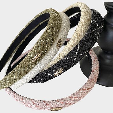 Womens Tweed Fabric Padded Headbands Two Pack Soft Hair Accessories