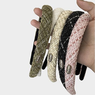 Womens Tweed Fabric Padded Headbands Two Pack Soft Hair Accessories