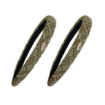 Womens Tweed Fabric Padded Headbands Two Pack Soft Hair Accessories