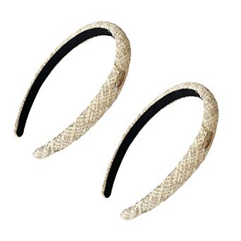 Womens Tweed Fabric Padded Headbands Two Pack Soft Hair Accessories