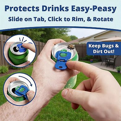 Can Tab Cover Drink Protector Clips Reusable Beverage Lid Covers 6 Piece Set