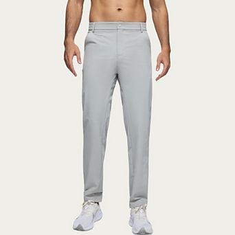 Men's Performance Stretch Pants with Button Waist Closure and Tapered Athletic Fit