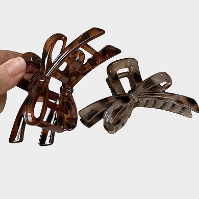 Womens Bow Style Hair Claw Clips Three Pack Medium Size