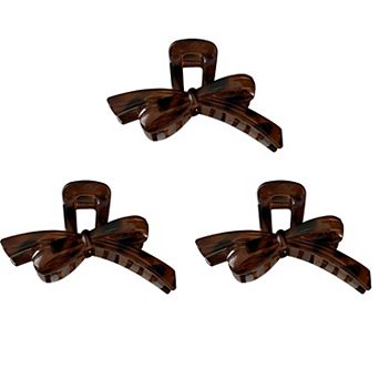 Womens Bow Style Hair Claw Clips Three Pack Medium Size
