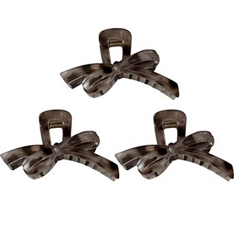 Womens Bow Style Hair Claw Clips Three Pack Medium Size