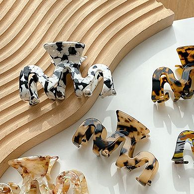 Large Marble Pattern Hair Claw Clip with Strong Hold Lightweight Design