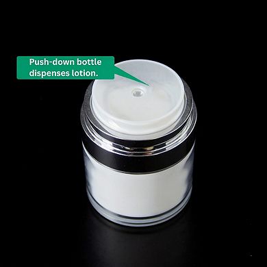 Refillable Cosmetic Cream Pump Jars with Push Down Dispenser Lid 2-Piece Set