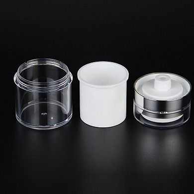Refillable Cosmetic Cream Pump Jars with Push Down Dispenser Lid 2-Piece Set