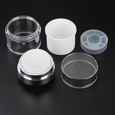 Refillable Cosmetic Cream Pump Jars with Push Down Dispenser Lid 2-Piece Set