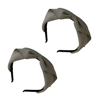 Womens Fabric Bow Headbands Two Pack Soft Structured Headband Set